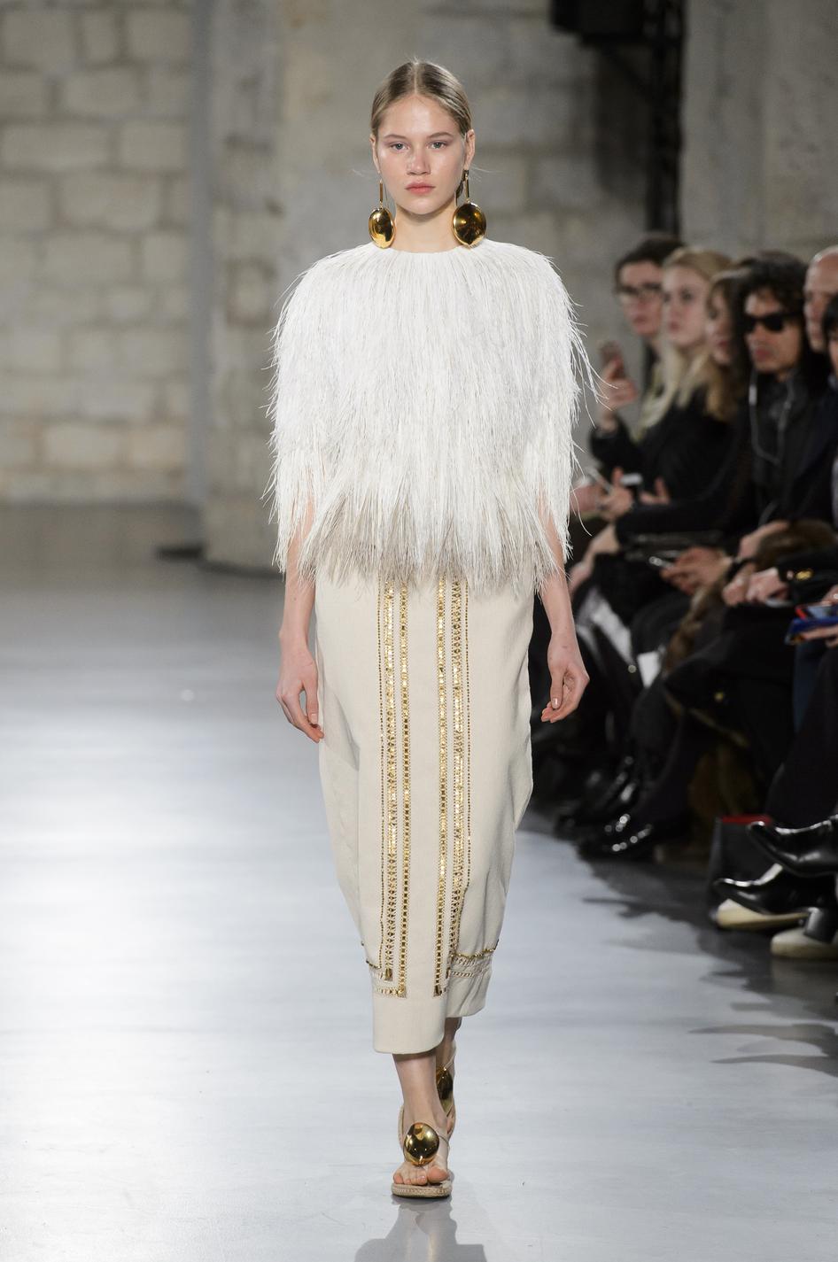 Christophe Josse 2018 veste en plumes grège